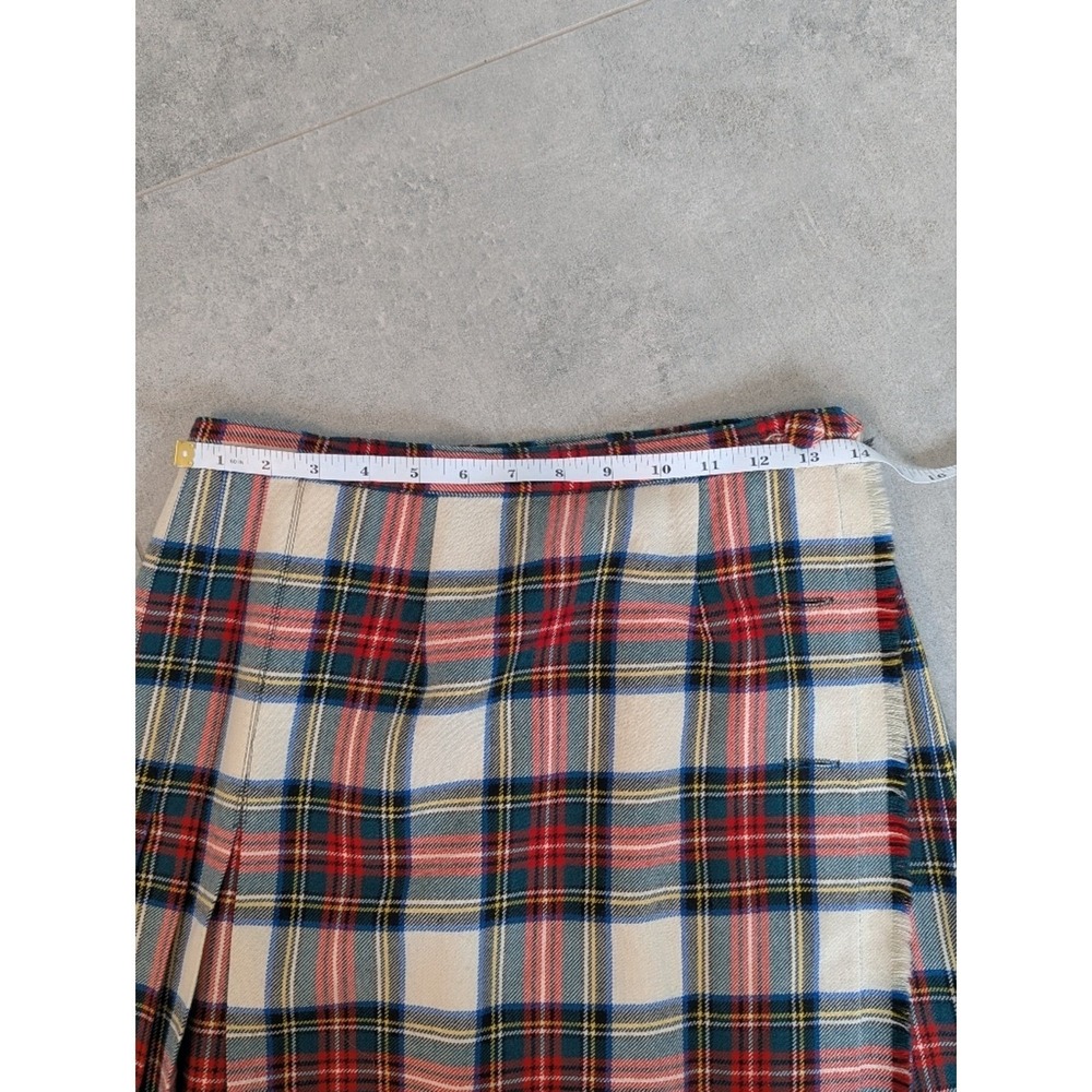 Dress Stewart‎ Tartan Wool Kilt Skirt Plaid Wrap Vintage Preppy Size Small - Picture 6 of 8